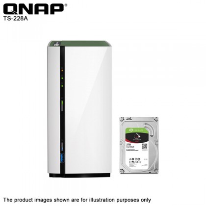 QNAP TS-228A General Purpose 2-bay Turbo USB 3.0 ARM Quad-Core 1.4GHz Entry NAS + 1x 2TB Seagate IronWolf NAS HDD QNAP TS-228A General Purpose 2-bay Turbo USB 3.0 ARM Quad-Core 1.4GHz Entry NAS + 1x 2TB Seagate IronWolf NAS HDD